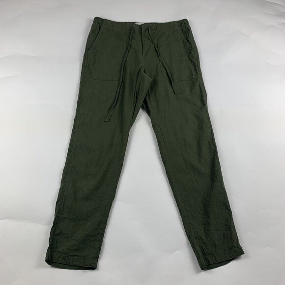 Lou & Grey Pants - Lou & Grey Forest Green Garment Dye Softstretch Linen Ankle Pants S